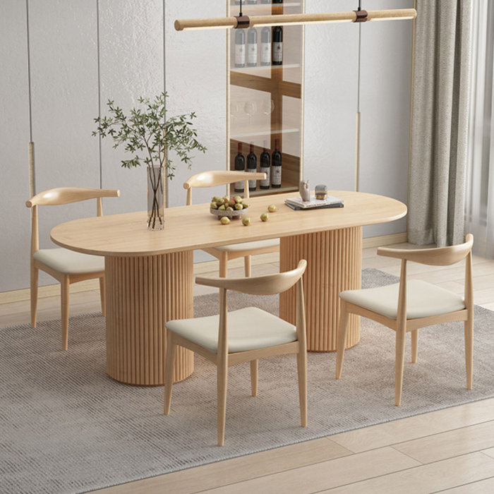 Corrigan Studio® Nordic modern simple all solid wood oval dining table